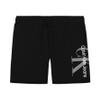 Calvin Klein Boys' Pull-On Knit Jogger Shorts, Drawstring Closure, CKJ Black, 10-12 view 1