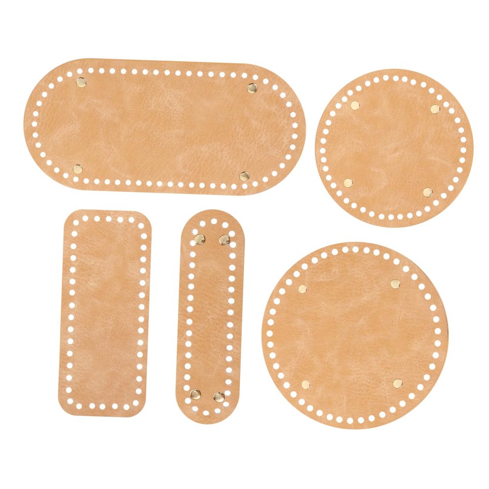 LIFKOME 5pcs Pu Bag Bottom Pads Leather Cushion for Handbags Stylish Base Inserts for Projects Small Oval Rectangle Large Oval