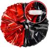 4Pcs Upgraded 12inch Metallic Cheerleading Pom Poms, HOLENGS Cheerleader Pompoms Cheer Poms for Kids Adults, Cheering Squad Pompoms for School Sports Games Dance Party (Black + Red) view 2