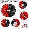 4Pcs Upgraded 12inch Metallic Cheerleading Pom Poms, HOLENGS Cheerleader Pompoms Cheer Poms for Kids Adults, Cheering Squad Pompoms for School Sports Games Dance Party (Black + Red) view 3