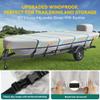 1200D 5-Layer Jon Boat Cover 16-18ft with Motor Cover | Super Waterproof (2-Layer PU, 1" Seam Tape) | UV Resistant, 11+4 Windproof Straps | Mooring/Trailerable view 3