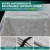 1200D 5-Layer Jon Boat Cover 16-18ft with Motor Cover | Super Waterproof (2-Layer PU, 1" Seam Tape) | UV Resistant, 11+4 Windproof Straps | Mooring/Trailerable view 4
