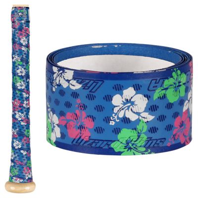 Lizard Skins DSP Ultra Outburst Baseball Bat Grip - 0.5mm 1.1mm  Next-Gen Durasoft Polymer Bat Tape (Blue Floral, 0.5mm)