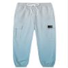 SANGTREE Girl's Cargo Pants Elastic Waist Drawstring Multi Pockets Loose Tapered Cargo Jogger Pants,Ombre Blue,6-7 Years Little Kid = Tag 130 view 3