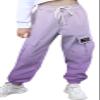 SANGTREE Girl's Cargo Pants Elastic Waist Drawstring Multi Pockets Loose Tapered Cargo Jogger Pants,Ombre Purple,6-7 Years Little Kid = Tag 130 view 1
