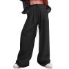 Baggy Wide Leg Sweatpants Woman Oversized Y2K High Waisted Fleece Jogger Pants Trendy Cute Sweat Pants with Pockets Loose Flare Sweatpants Drawstring Cotton Pants Plus Size Lounge Pants Palazzo Pants view 1