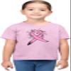 Go All Out 3T Light Pink Toddler Cute Script Breast Cancer Awareness Ribbon Toddler T-Shirt view 2