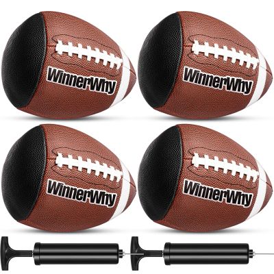 WinnerWhy Pass Catch Back Composite Football Soft Leather Training Football Fatherless Bounce Back Leather Youth Official Size with Pump for Christian Charity Donation Supplies