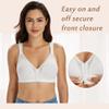 DotVol Women's Full Figure Front Closure Wirefree Jacquard Back Support Posture Bra(White,38DD) view 4