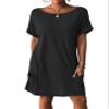AI'MAGE Women's Beach Bathing Suit Cover Up Short Sleeve Swimsuit Coverup Swimwear Bikini T Shirt Dress with Pockets view 1