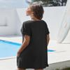 AI'MAGE Women's Beach Bathing Suit Cover Up Short Sleeve Swimsuit Coverup Swimwear Bikini T Shirt Dress with Pockets view 2