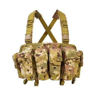 HRTACPAG Tactical Chest Rig for Airsoft - AK Chest Rig -Adjustable Tactical Outdoor Hunting Chest Rig with Mag Pouches Camo