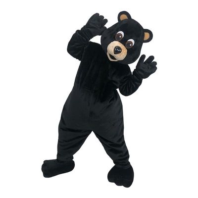 Plush Black Bear Mascot Costume Stylish Cartoon Mascot Costume Dress-up Outfit for Adult Cosplay Party Halloween Christmas Party Favors Gift