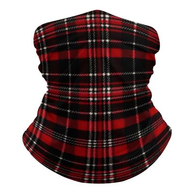 VFMNT Neck Gaiter for Women Men Red And Black Plaid Bandana Balaclava Face Mask Elastic Face Scarf Windproof Head Wrap Cooling Breathable Face Cover for Cycling Sports Outdoor
