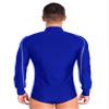 vastwit Mens One-Piece Latin Tango Dance Shirt Leotard Shiny Unitard Bodysuit Ballroom Dance Costume Blue Medium view 2