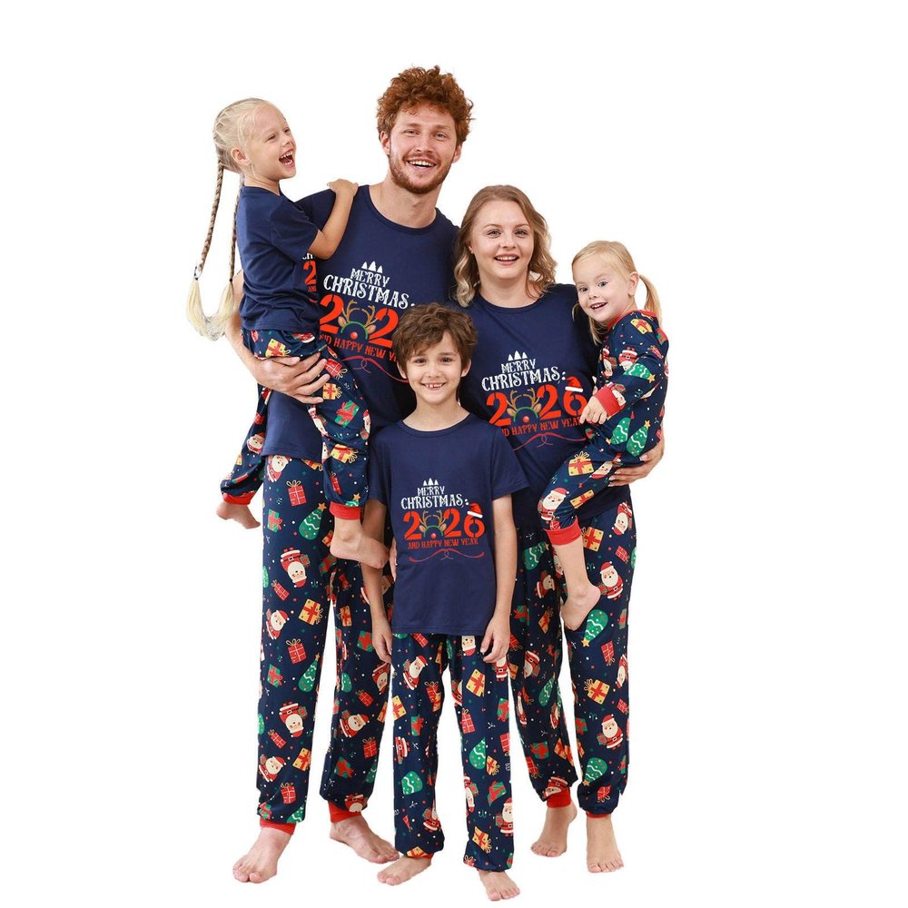 YRAETENM Christmas Pajamas for Family Family Xmas Matching Pajama Sets Short Sleeve Tee and Bottom Loungewear Holiday Jammies
