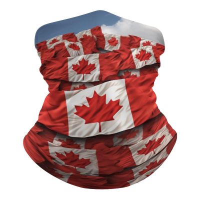 VFMNT Neck Gaiter for Women Men Canadian Flag Bandana Balaclava Face Mask Elastic Face Scarf Windproof Head Wrap Cooling Breathable Face Cover for Cycling Sports Outdoor