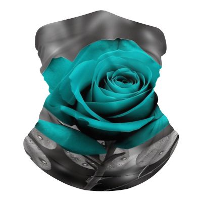 VFMNT Neck Gaiter for Women Men Teal Grey Rose Bandana Balaclava Face Mask Elastic Face Scarf Windproof Head Wrap Cooling Breathable Face Cover for Cycling Sports Outdoor