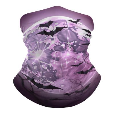 VFMNT Neck Gaiter for Women Men Purple Moon Bandana Balaclava Face Mask Elastic Face Scarf Windproof Head Wrap Cooling Breathable Face Cover for Cycling Sports Outdoor