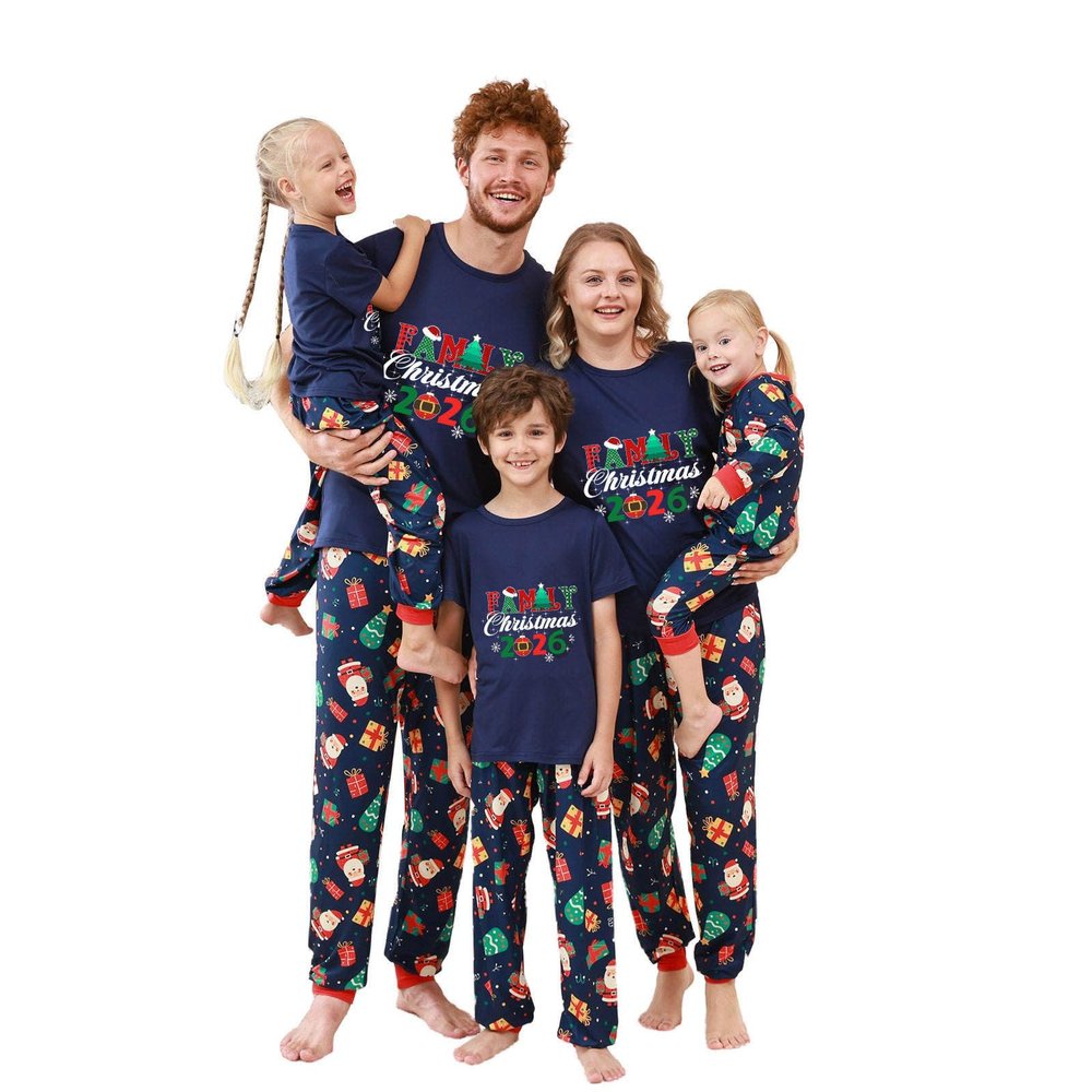 YRAETENM Christmas Pajamas for Family Family Xmas Matching Pajama Sets Short Sleeve Tee and Bottom Loungewear Holiday Jammies