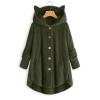 KICILVS Winter Coats for Women Fuzzy Fleece Pullover Sherpa Sweatshirt Soft Warm Oversized Hoodie Comfy Plus Size Loungewear view 2