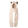 haozaikeji Winter Animal Hood Scarf Hat 3-in-1 Multi-Functional Animal Hat Faux Fur Winter Hats Novelty Hats with Paw Pocket view 4