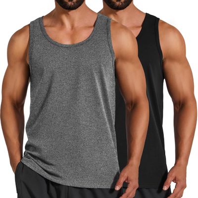 COOFANDY Mens Workout Tank Top Cotton Sleeveless Muscle T Shirts for Running Fitness