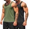 COOFANDY Men's Workout Tank Tops Pack Dry Fit Sleeveless Running Shirts Gym Muscle Bodybuilding T Shirts Black/Army Green view 1