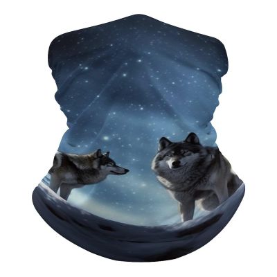 VFMNT Neck Gaiter for Women Men Wolfs Bandana Balaclava Face Mask Elastic Face Scarf Windproof Head Wrap Cooling Breathable Face Cover for Cycling Sports Outdoor