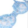 Lilosy Petite Sexy Cute Underwire Push Up Strappy Heart Embroidered Mesh Sheer Lingerie Set for Women Bachelorette See Through Bra and Panty 2 Piece Bow Light Blue XXX-Small view 3