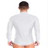 vastwit Mens One-Piece Latin Tango Dance Shirt Leotard Shiny Unitard Bodysuit Ballroom Dance Costume White Small view 2