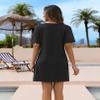 AI'MAGE Women's Bathing Suit Cover Up Short Sleeve Swimsuit Coverup V Neck Bikini Beachwear Twisted Mini Dress(Black, Small) view 4