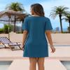 AI'MAGE Swimsuit Cover Ups for Women Short Sleeve Bathing Suit Coverup Casual Bikini Swimwear Beach Cover Up Dress(Blue, Small) view 4