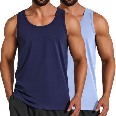 COOFANDY Cotton Basic Tank Tops Summer Casual Sleeveless Shirts for Men Gym Tank Top