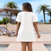 AI'MAGE Women's Bathing Suit Cover Up Short Sleeve Swimsuit Coverup V Neck Bikini Beachwear Twisted Mini Dress(White, Large) view 4