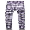 HENGAO Men's Plaid Pants Casual Skinny Stretch Slim Fit Chino Dress Pants, T24- Purple, 38 view 2