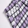 HENGAO Men's Plaid Pants Casual Skinny Stretch Slim Fit Chino Dress Pants, T24- Purple, 38 view 4