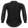 FEESHOW Men Sparkly Rhinestones Latin Dance Shirt Ballroom Dance Shirt Stand Collar Button Down Leotard Black Large view 3