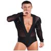 FEESHOW Men's Latin Dance Shirt Modern Dance Shirt Clubwear Black XX-Large view 2