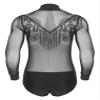 FEESHOW Men's Latin Dance Shirt Modern Dance Shirt Clubwear Black XX-Large view 3