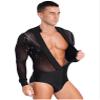 FEESHOW Men's Latin Dance Shirt Modern Dance Shirt Clubwear Black XX-Large view 4