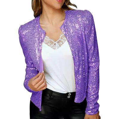 Deals 2024 Home Women's Jackets for Fall Early Deals Winter Coats for Women 2023 Trendy Short Casual Women's Coat (Purple, S)