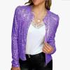 Deals 2024 Home Women's Jackets for Fall Early Deals Winter Coats for Women 2023 Trendy Short Casual Women's Coat (Purple, S) view 2