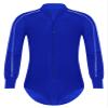 FEESHOW Men Sparkly Rhinestones Latin Dance Shirt Ballroom Dance Shirt Stand Collar Button Down Leotard Blue Small view 3