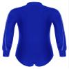 FEESHOW Men Sparkly Rhinestones Latin Dance Shirt Ballroom Dance Shirt Stand Collar Button Down Leotard Blue Small view 4