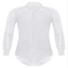 FEESHOW Men Sparkly Rhinestones Latin Dance Shirt Ballroom Dance Shirt Stand Collar Button Down Leotard White Medium view 3