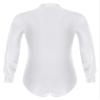 FEESHOW Men Sparkly Rhinestones Latin Dance Shirt Ballroom Dance Shirt Stand Collar Button Down Leotard White Medium view 4