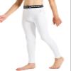 DEVOROPA Boys Leggings Husky Quick Dry Youth Compression Pants Sports Tights Basketball Base Layer White S view 2