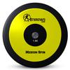 4THROWS Medium Spin Competition Discus for Track & Field, High School, College, Men & Women  75% Rim Weight, IAAF World Athletics Certified with Free Carry Bag, Neon Yellow and Black, 1.6kg view 1