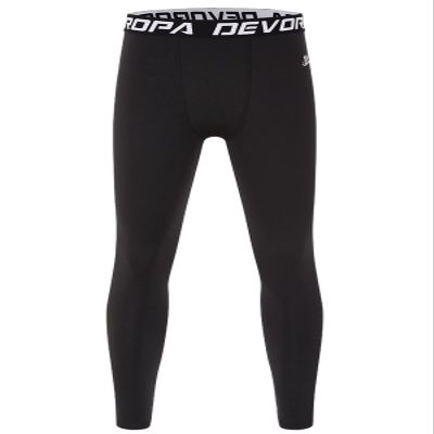 DEVOROPA Boys Leggings Husky Quick Dry Youth Compression Pants Sports Tights Basketball Base Layer Black S